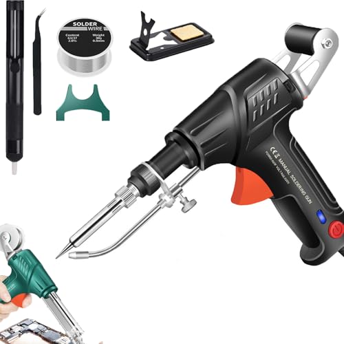 Internally Heated Industrial Welding Tools, Zinnpistole, tragbarer Einhand-Schweißgeräte Robust zum industriellen Schnellheizlötkolben für Zinn (schwarz)