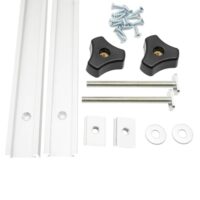 Silberne 300 mm Aluminium T Track T-Nutenschienen mit M8 Schieber, M8 Schrauben mit Knaufschrauben und selbstschneidenden Schrauben für Holzbearbeitungsschablonen