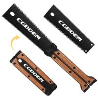 Japansäge Klappbar, GBOOM Zugsäge mit Austauschbaren Sägeblättern, Japansäge Handsäge aus SK5-Legierung mit Beidseitig Unterschiedlicher Verzahnung für Holz PVC Äste Kunststoff