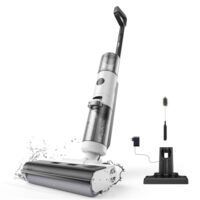 JONR ED12 Nass Trockensauger Akku, Kabelloser Nass Trocken Staubsauger Saugwischer Akku, Kantenreinigungsbürste 6mm, Selbstreinigung, 850mL Wassertank, Anti-Verwirrungs-Haar für Hartböden, Tierhaare