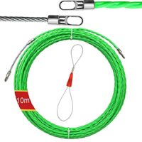 Kabeleinziehhilfe, 30m Einziehspirale Zugdraht, Einziehband Einziehdraht, Kabeleinzug Einziehhilfen, mit 2 Führungsfeder, Fischband Drahtzieher, zur Kabelverlegung Leerrohre, Grün (10m)