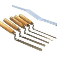 Kelle für Heimwerker, 5-fach-Kelleset aus Karbonstahl mit Holzgriff und Ziegelfugen-Set, perfekt geeignet für Fugen von Ziegeln und Bearbeiten von Holz