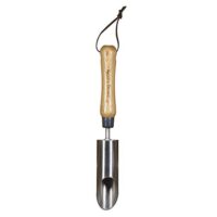 Blumenzwiebel-Pflanzer aus Edelstahl für gleichmäßige Löcher und Zwiebel-Stecher mit Stiel aus Esche, 30 cm lang