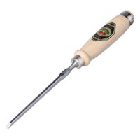Hochwertiger Stechbeil mit weißer Buche-Heftung, handgeschmiedet in Deutschland, 4 mm breit und Härte von 61 HRc