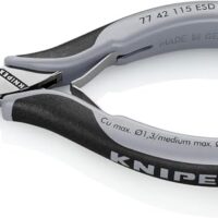 KNIPEX Elektronik-Seitenschneider ESD mit durchgestecktem Gelenk, 115 mm, feine Schneidarbeiten in der Elektronik und Feinmechanik