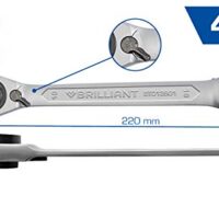 KS Tools 4-in-1-Schlüssel mit vier verschiedenen Schlüsselweiten für verschiedene Arten von Schrauben und Muttern aus hochwertigem Chrom-Vanadium-Stahl