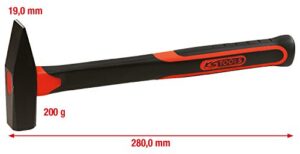 KS Tools Schlosserhammer mit Fiberglasstiel, 200g - Hochwertiges Werkzeug für verschiedene Aufgaben