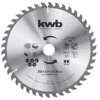 kwb BAU-Kreissägeblatt 250 x 30 - Wechselzahn für mittlere Schnitte - Z-42 Zähne - Universeller Einsatz