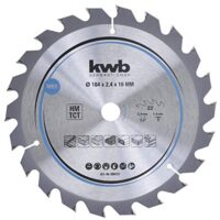 Kreissägeblatt 184 x 16 mm für Weich- und Hartholz, Tischlerplatten und Spanplatten - Hartmetall-Zähne, flexibles Stammblatt