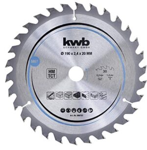 KWB Kreissägeblatt 190 x 20 mm - Schneller Schnitt, geeignet für Weich- und Hartholz, Tischlerplatten und Spanplatten