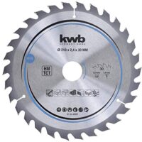 Kreissägeblatt 210 x 30 mm aus Hartmetall für Weich- und Hartholz, Tischlerplatten und Spanplatten
