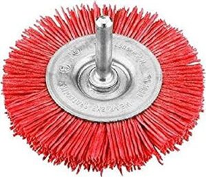 Hochwertige kwb Scheibenbürste mit Schleif-Nylon, Durchmesser Ø 75 mm, ideal für das Schleifen, Strukturieren, Reinigen und Entrosten von Holz, Metall und Buntmetall