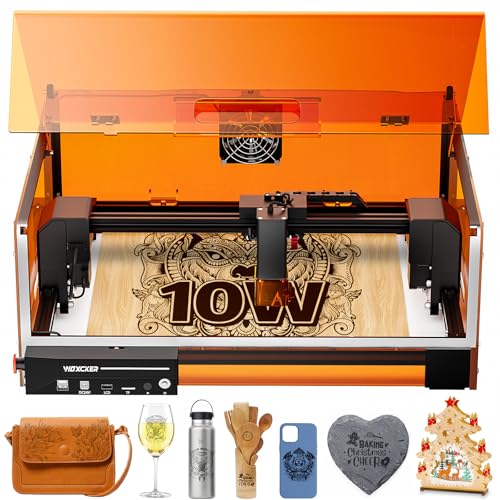 Hochpräzise Laser Graviermaschine 10W, L2 MAX, mit Gehäuse und 7 Sicherheitsverbesserungen, CNC Hochpräzise Laser Cutter für Holz, Metall, Acryl, Glas, Leder