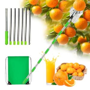 LEWBDF Obstpflücker Diameter 16 cm, 2,5 m Apfelpflücker für Obstbäume, Pflaumenpflücker mit Baumwollbeutel, Spleiß-Verlängerung Obstpflücker Stange