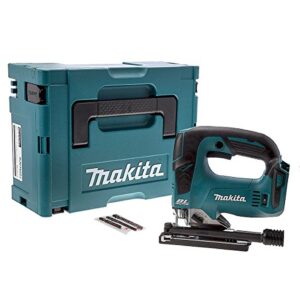 Makita DJV182ZJ, schnurlose Stichsäge mit bürstenlosem Motor und Li-Ion-Akku, Korpus inkl. Makpac-Koffer, 18 V, 18 W, Blau
