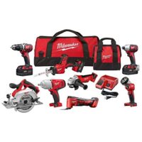 Milwaukee M18 Kabelloses Kombi-Kit 8-Werkzeuge mit Ladegerät - Perfektes Werkzeugkombi-Kit für den Alltag, hochwertige Werkzeuge, M18-System, schnell und effizient laden