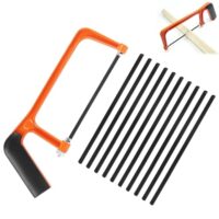 Mini Bügelsäge mit 10 Klinge Handsäge Minis für das Schneiden von Pappe, Holz und DIY-Projekten