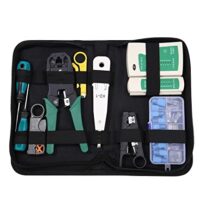Netzwerkwerkzeug Set 12 in 1, Crimpzange, RJ45, RJ11, RJ12-Kabel, Computerwartung, LAN-Kabeltester, Lochkabeltester