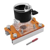Zweifachnutbrett für 64 mm Trimmer, Oberfräsen Grundplatte mit Skala Fräse, Aluminiumlegierung Kantenfräse Grundplatte, Einhandfräse Grundplatte für Holzbearbeitung