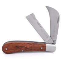 Gartenmesser aus Edelstahl mit zwei Klingen, ideal für Gartenarbeiten und multifunktionales Veredelungsmesser