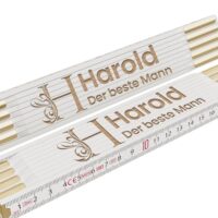 Personalisierter Zollstock 2 m mit Namensgravur aus Holz, einzigartiges Maßwerkzeug für Handwerker und Heimwerker - Made in Deutschland