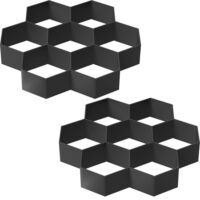 DIY Garten Betonformen Pflastersteine Streichen aus Kunststoff Gehwegplatten, Blütenform FIVMEN 2x Pflasterform Gießform Gehweg Schablone