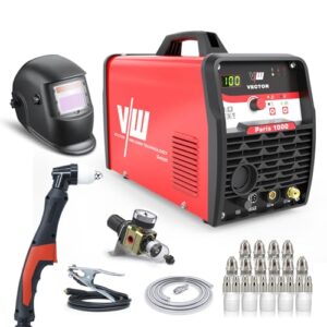 Plasmaschneider mit hoher Stromstärke und Schnittstärke für Metallbearbeitung. Inklusive Pilotzündung, Plasmabrenner und Plasma-Düsen-Set.