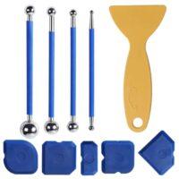 Werkzeug-Set für das Badezimmer und die Küche, 10 Teile, Metallkugelzieher, Silikon-Joint-Smoother, Scraper, Set zum Dichten von Fugen