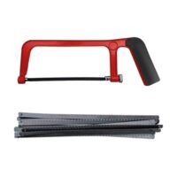 Professionelle Mini-Bügelsäge mit 30 Sägeblättern | Handmetallsäge für Eisen, Holz & Mauerschnitt | Kompakte PUK-Säge mit Wechselklingen