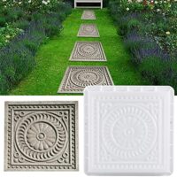 Betonform, Quadratische Pflasterform Gießform Plastikformen für DIY Beton, Pflastersteine, Terrassenplatten, Trittplatten, Bodenplatten und Gehwegplatten in Bruchsteinoptik/Naturstein für Garten 32x32