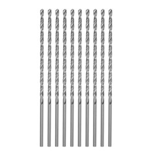Quarkzmann 10 Stk Extra lange Spiralbohrer mit Schnellstahl, ideal für Metall, Holz, Plastik und PVC.