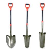 Red Tools Profi Spaten Set - Robustes Garten Werkzeug inkl. Gärtnerspaten mit Wurzelsäge, Drainagespaten und Schaufel für alle Gartenprojekte geeignet (Grau)