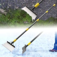Multifunktionale Reinigungsschaufel zum Entfernen von Unkraut, Moos und Eis im Garten, robuster Stahl-Stiel mit ergonomischem Griff
