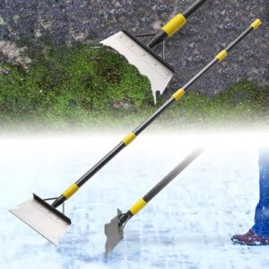 Multifunktionale Reinigungsschaufel zum Entfernen von Unkraut, Moos und Eis im Garten, robuster Stahl-Stiel mit ergonomischem Griff