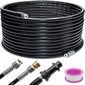 Rohrreinigungsschlauch Set für Kärcher K2, K3, K4, K5, K6, K7 inkl. 2 Düsen und Adapter Abflussreiniger Schlauch Hochdruckreiniger 180 bar