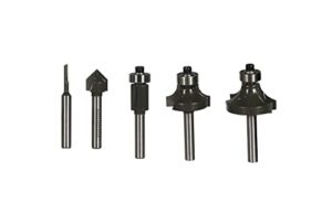 RYOBI 5-teiliges Frässer-Set für den Hausbau, kompatibel mit der Kantenfräse R18TR-0 und dem Oberfräser RRT1600-K