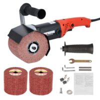 Satiniermaschine mit 2 Ziehrädern, 1400W 3500rpm Elektrische Trommelschleifmaschine für Metall und Edelstahl