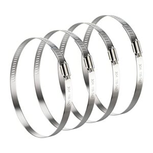 Set an Einstellbaren 304 Edelstahl Rohrschellen mit einem Durchmesser von 118-140 mm, ideal für die Abdichtung oder Befestigung von Schlauchmaterialien in verschiedenen Anwendungen.