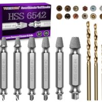 6-teiliges Schraubenausdreher Set mit Spiralbohrern aus hochfestem Schnellarbeitsstahl (HSS) 6542, ideal für das Entfernen beschädigter Schrauben.