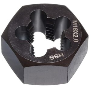 Sechskant-Gewindenschneider, M16 x 2, metrisches Gewinde, Rechtshänder, Schnellarbeitsstahl, für Reparatur- und Montagearbeiten