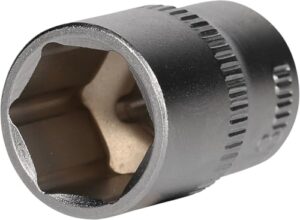 Hochwertige 1/4'' Sechskant-Stecknuss mit Länge von 13 mm, Chrom-Vanadium-Stahl, Kugelarretierung und matte Verchromung.