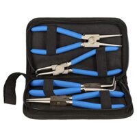 Professionelles Sicherungsringzangen-Set mit 4 Sprengringzangen und tauchbeschichteten Griffen, ideal für den Einsatz in der Automobil- und Maschinenbauindustrie