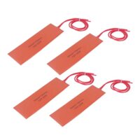 50 x 150 Mm Silikon Heizmatte, 4 Stück Silikonkautschuk Heizkissen, 12 V, 20 W, Heizdecke, flexible Matte, für Industrieanlagen, Rohre, Tanks