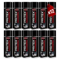 Pritex Silikonspray - 12 x 400 ml - Schmiermittel für Kunststoff, Gummi, Holz und Metall - fettfreies Trennmittel - Pflegemittel