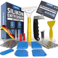 Silikonentferner Set Werkzeug zum silikonentfernen - Inkl. Fugenmesser, Fugenhai, Fugenkratzer - Silikonentferner Silikonfugenentferner