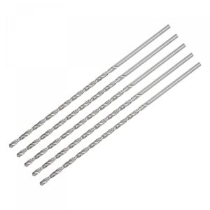 Set aus 5 Mini-Spiral-Bohrern mit 2,5 mm Durchmesser und 120 mm Länge, hergestellt aus Aluminiumlegierung