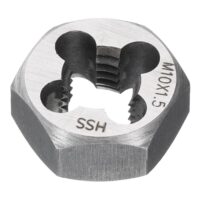 Sechskant-Gewindenschneider, M10 x 1,5, metrisches Gewinde, Rechtshänder, Schnellarbeitsstahl, Umgewinde, feste Schneideisen zum Schneiden und Reparieren von Metall- und Kunststoffgewinden