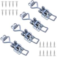4-teiliges Edelstahl-Spannschloss-Set für Schränke, Kisten und andere Einrichtungsgegenstände mit hochwertigen Edelstahl-Materialien und flexiblem Design.