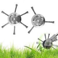 Stahldraht-Rasentrimmer, Upgrade für Rasentrimmer, Unkrautbürste mit dichten geflochtenen Stahlseilen zum effektiven Schneiden von Unkraut und überwuchertem Gras.