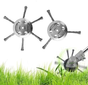 Stahldraht-Rasentrimmer, Upgrade für Rasentrimmer, Unkrautbürste mit dichten geflochtenen Stahlseilen zum effektiven Schneiden von Unkraut und überwuchertem Gras.